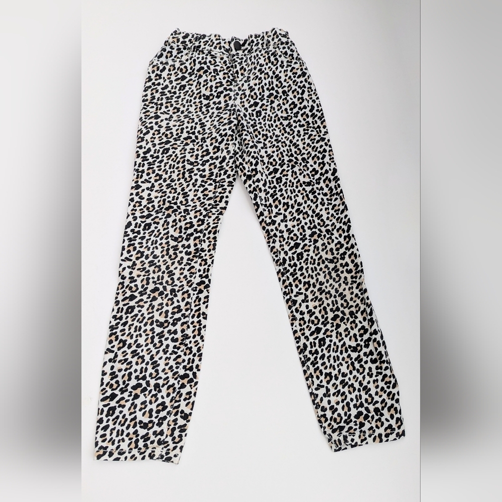 Children's Place Girls' (Size 8) Animal/Leopard Print Pants w/Adjustable Waist